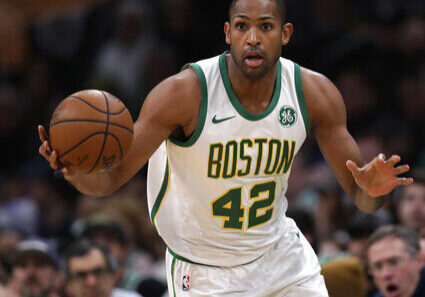 FILE - In this Jan. 16, 2019, file photo, Boston Celtics center Al Horford (42) looks to pass the ball during the first quarter of a basketball game against Toronto, in Boston. A person familiar with the decision says Celtics center Al Horford will forgo his player option for next season and become an unrestricted free agent. The source spoke on the condition of anonymity Tuesday, June 18, 2019, because the decision has not been announced. ESPN was first to report Horford's decision. (AP Photo/Charles Krupa, File)